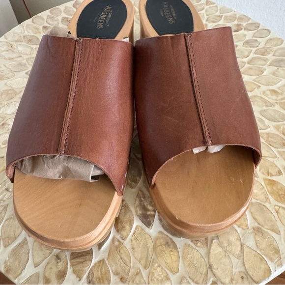 Swedish Hasbeens Brown Leather Women's Clogs  Sandals size 40 - Picture 9 of 9
